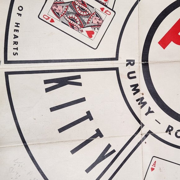 VINTAGE Rummy Royal Game Sheet Large 30"x30" Mat Box Whitman 1937 Wisconsin USA - Picture 4 of 10